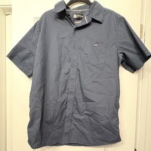 Weatherproof Men's Navy Polka Dot Shirt